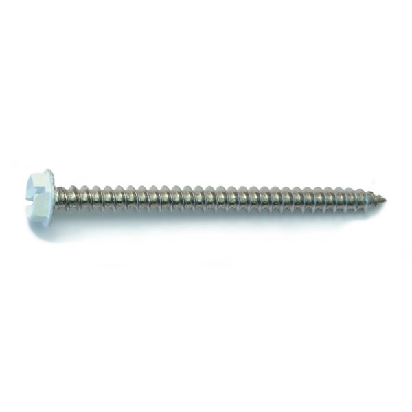 Midwest Fastener Sheet Metal Screw, #10 x 2-1/2 in, Painted 18-8 Stainless Steel Hex Head Combination Drive, 8 PK 71055